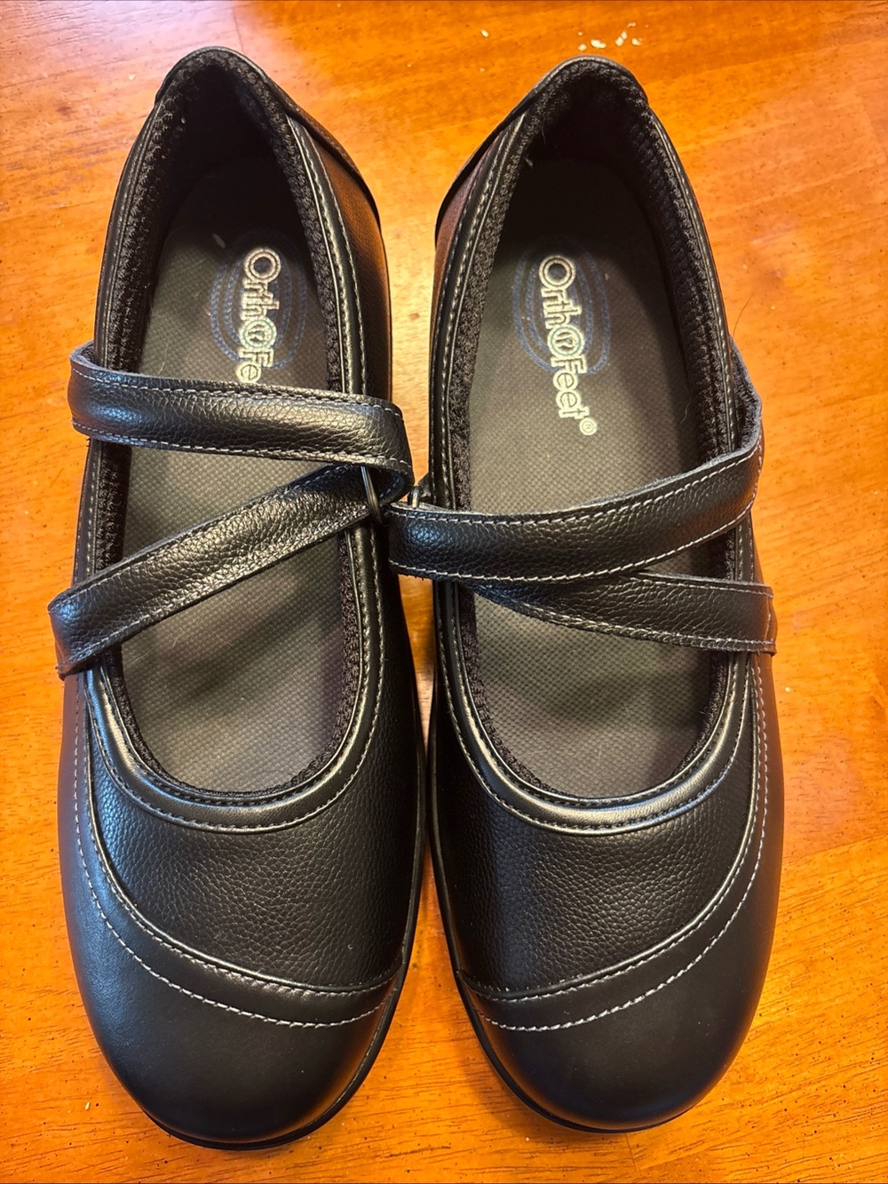 OrthoFeet Women’s Black Mary Jane Comfort Flats  NWOT 8.5 Wide